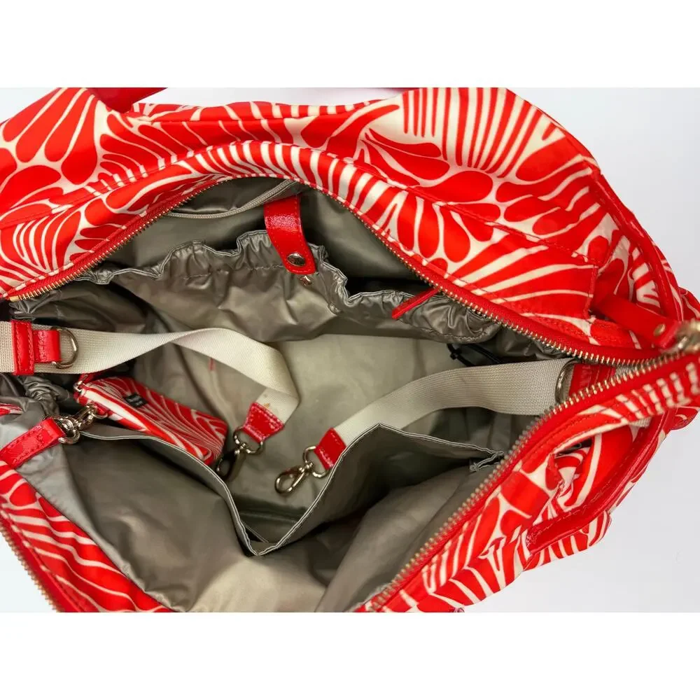 Kate Spade Stevie diaper bag red leaf design